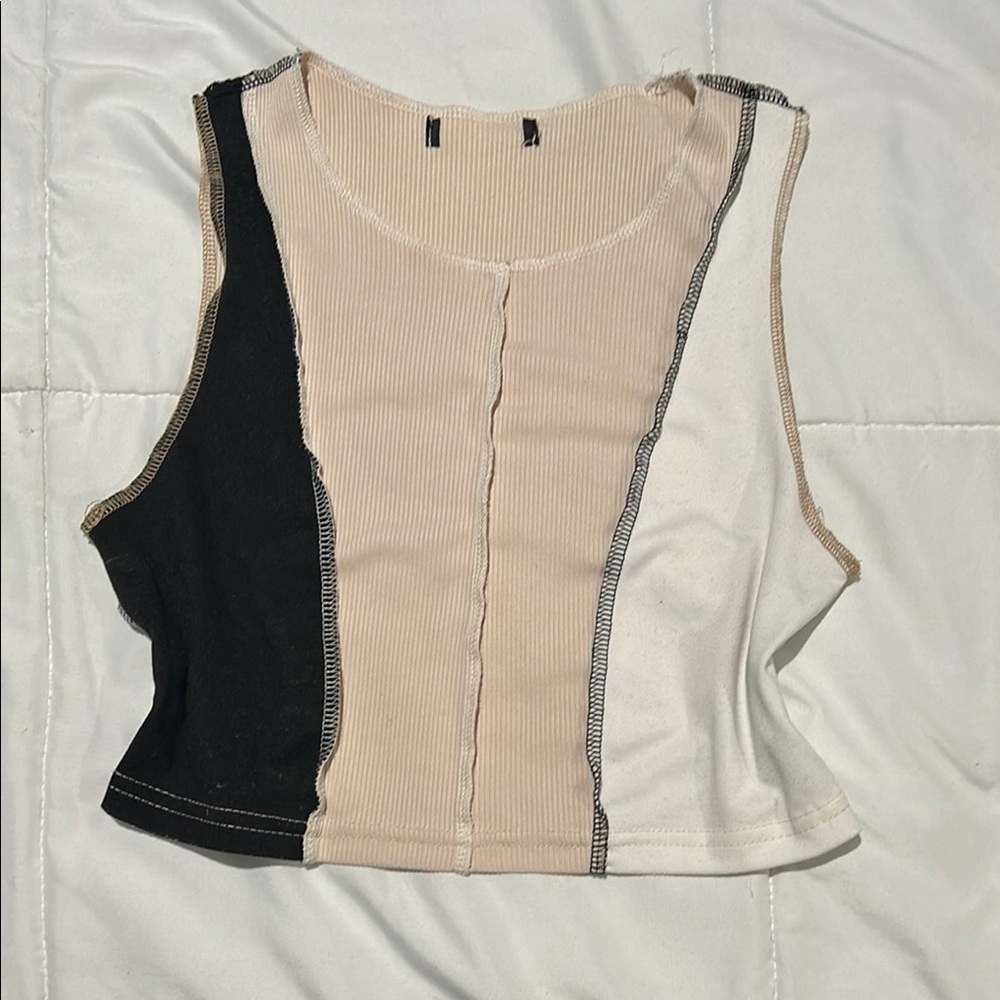 Colorblock Sleeveless Crop Top